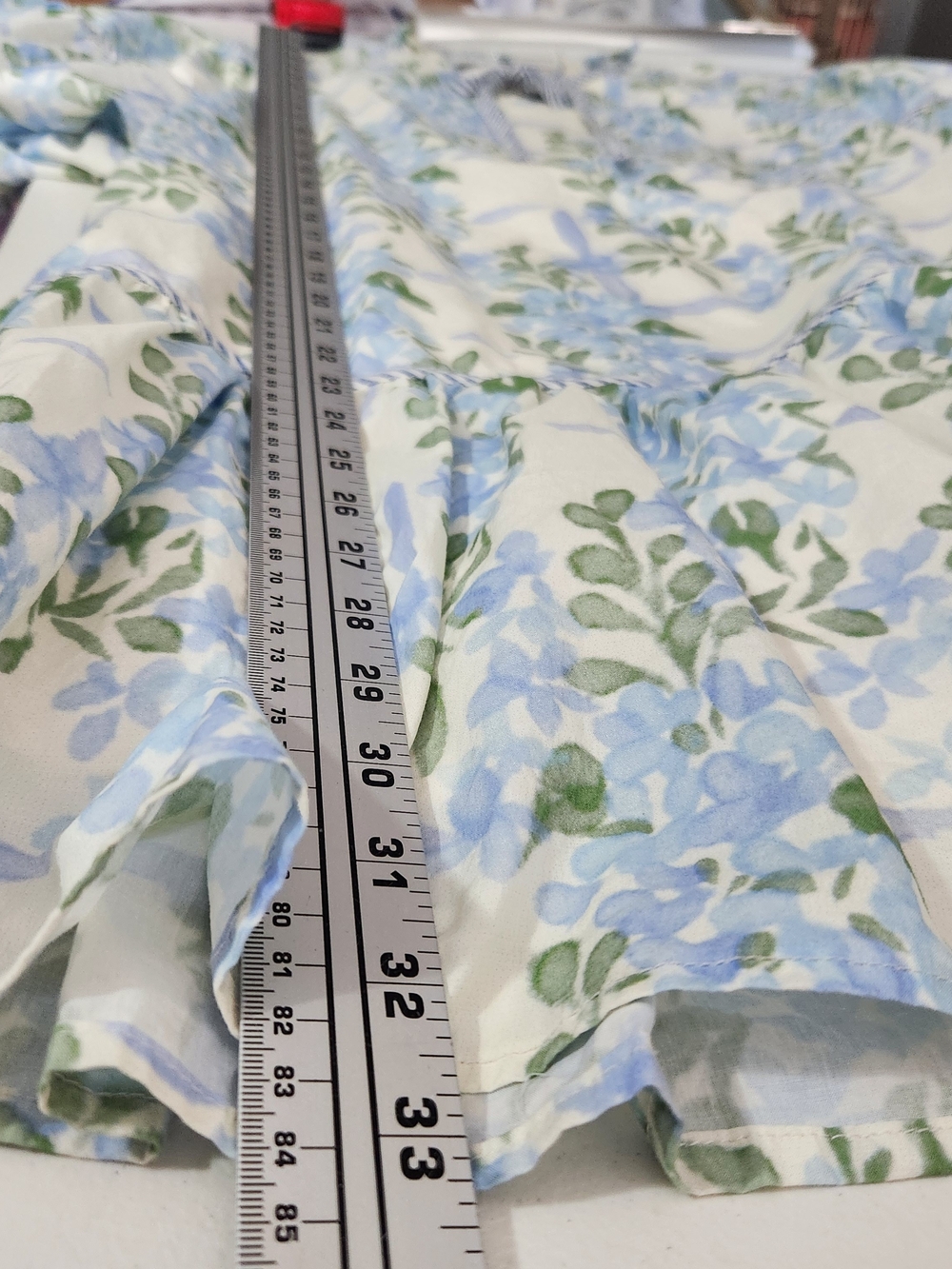 Umgee Light Blue Floral Midi Dress with Green Leaf Print - Picture 7 of 10